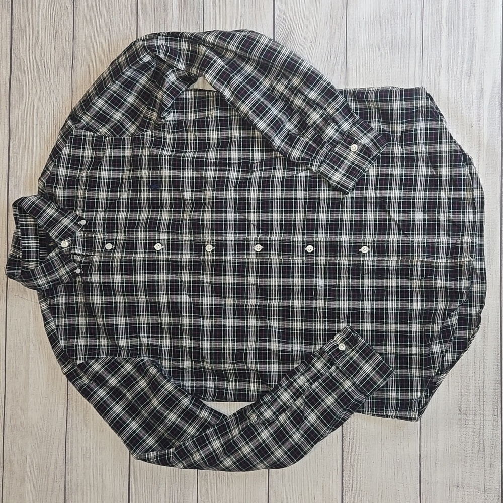 Ralph Lauren Men's Plaid Button-Down Long Sleeve Shirt Size M